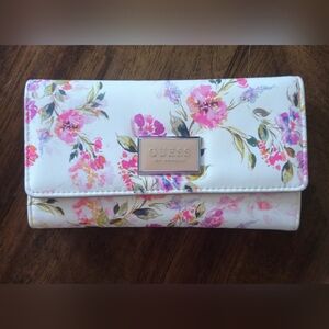 GUESS Factory Abree Logo Saffiano Floral Slim Wallet
